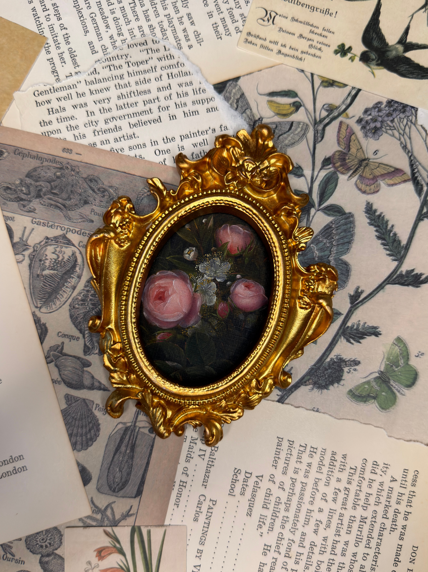 Small White Lilies & Roses #1 Magnet