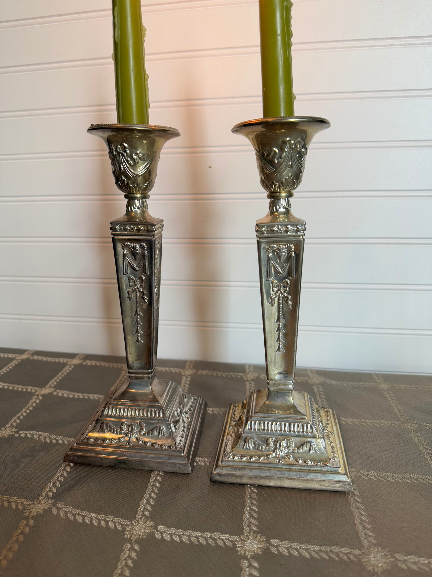 Ornate Silver Candle Holders