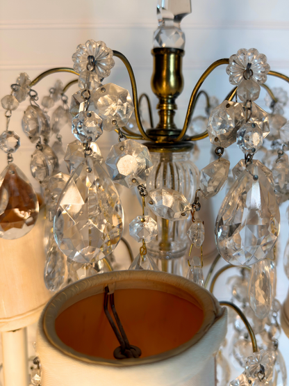 Brass & Crystal Tabletop Chandelier