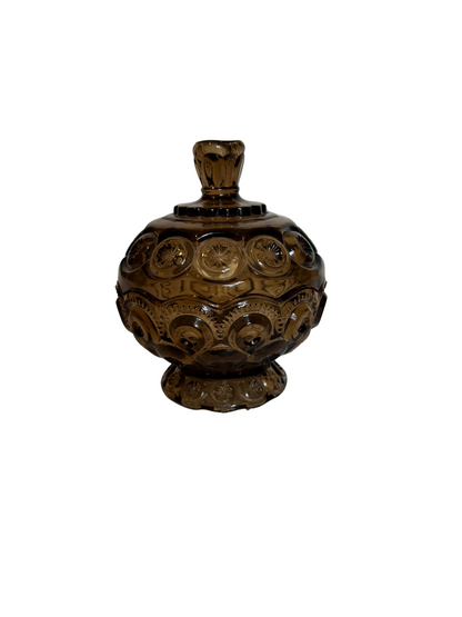 Smoke Brown Moon & Star Lidded Dish