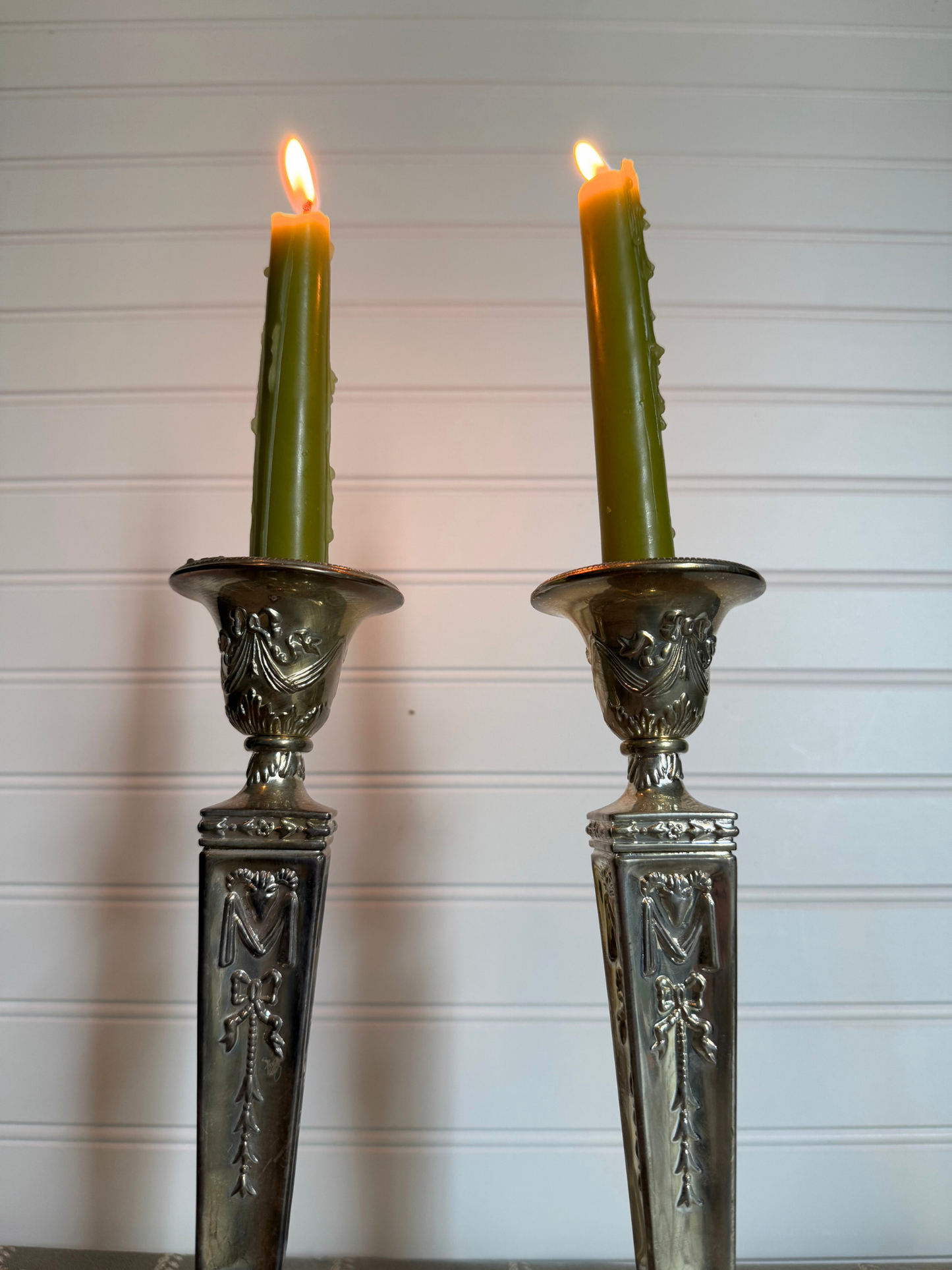 Ornate Silver Candle Holders
