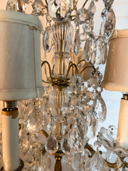 Brass & Crystal Tabletop Chandelier