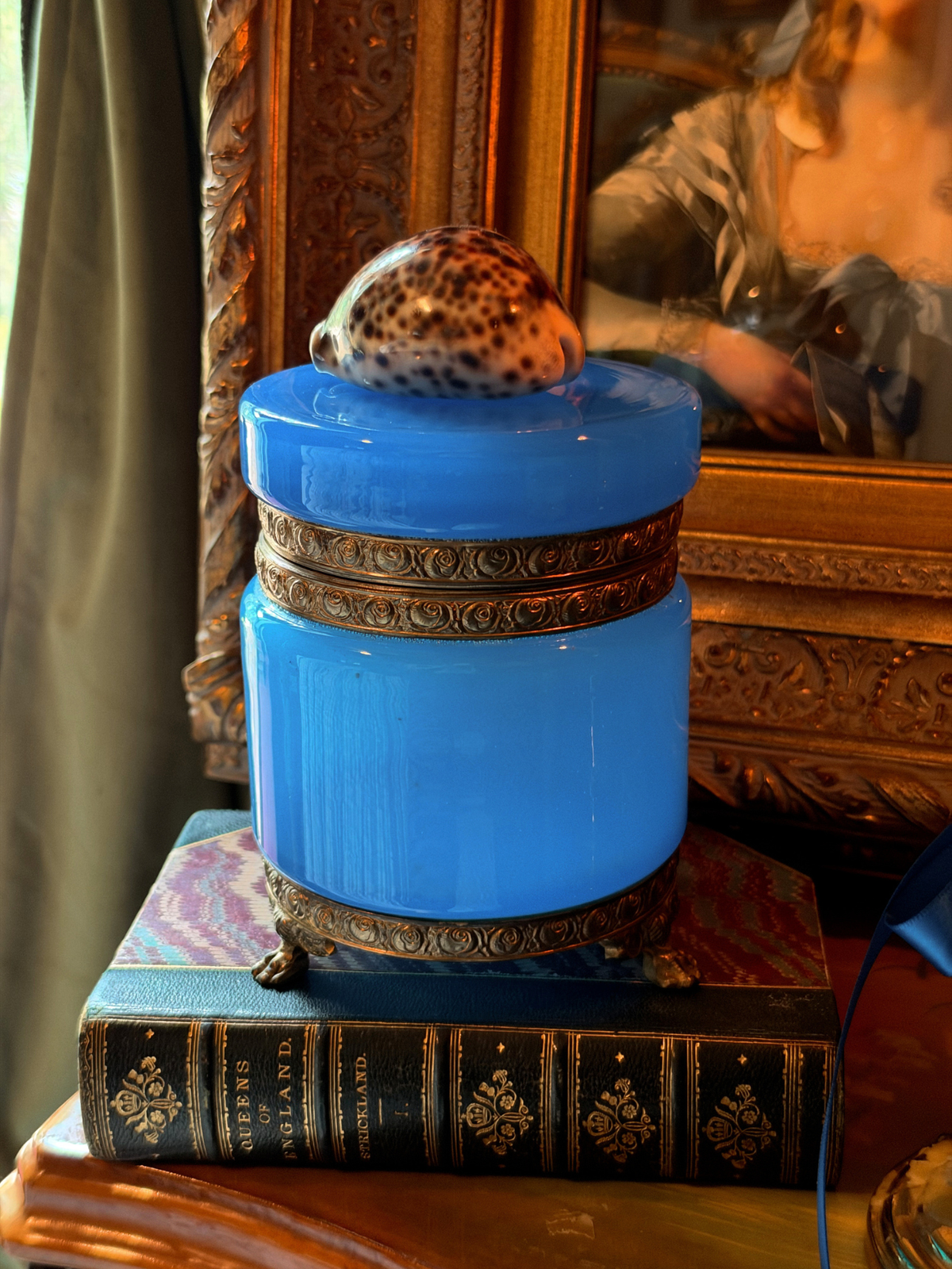Blue Opaline Dresser Box