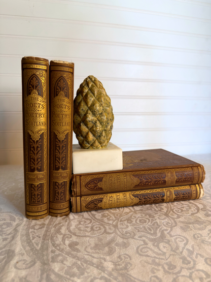 Single Italian Alabaster Pinecone Bookend