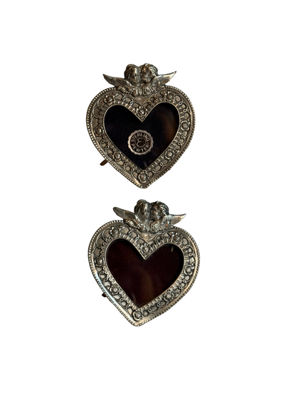 Sterling Pewter Mini Cherub Heart Frames