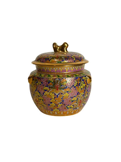 Maitland Smith Hand-Painted Porcelain Jar