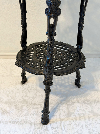 Black Cast Iron 3-Tier Plant Stand/Shelf