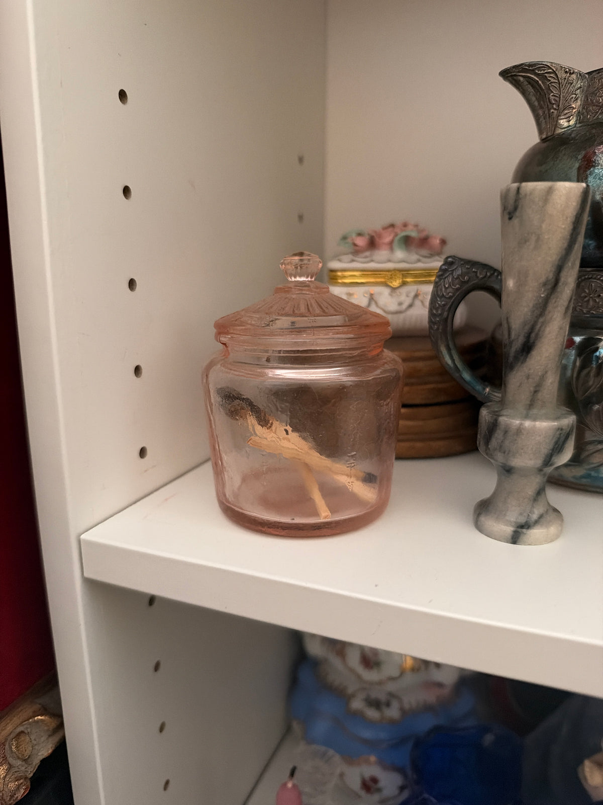 Pink Glass Lidded Dish