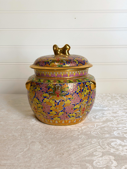 Maitland Smith Hand-Painted Porcelain Jar