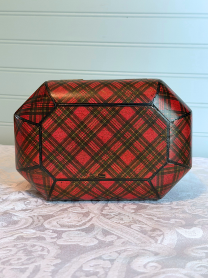 "Stuart" Tartan Ware Wood Tea Caddy