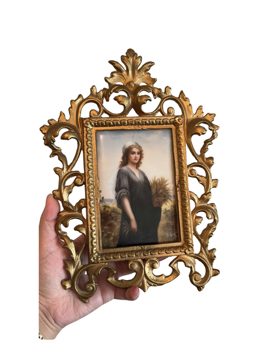 Ornate Framed Porcelain Painting