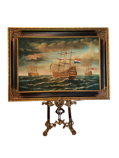 Dutch & British Ships Painting