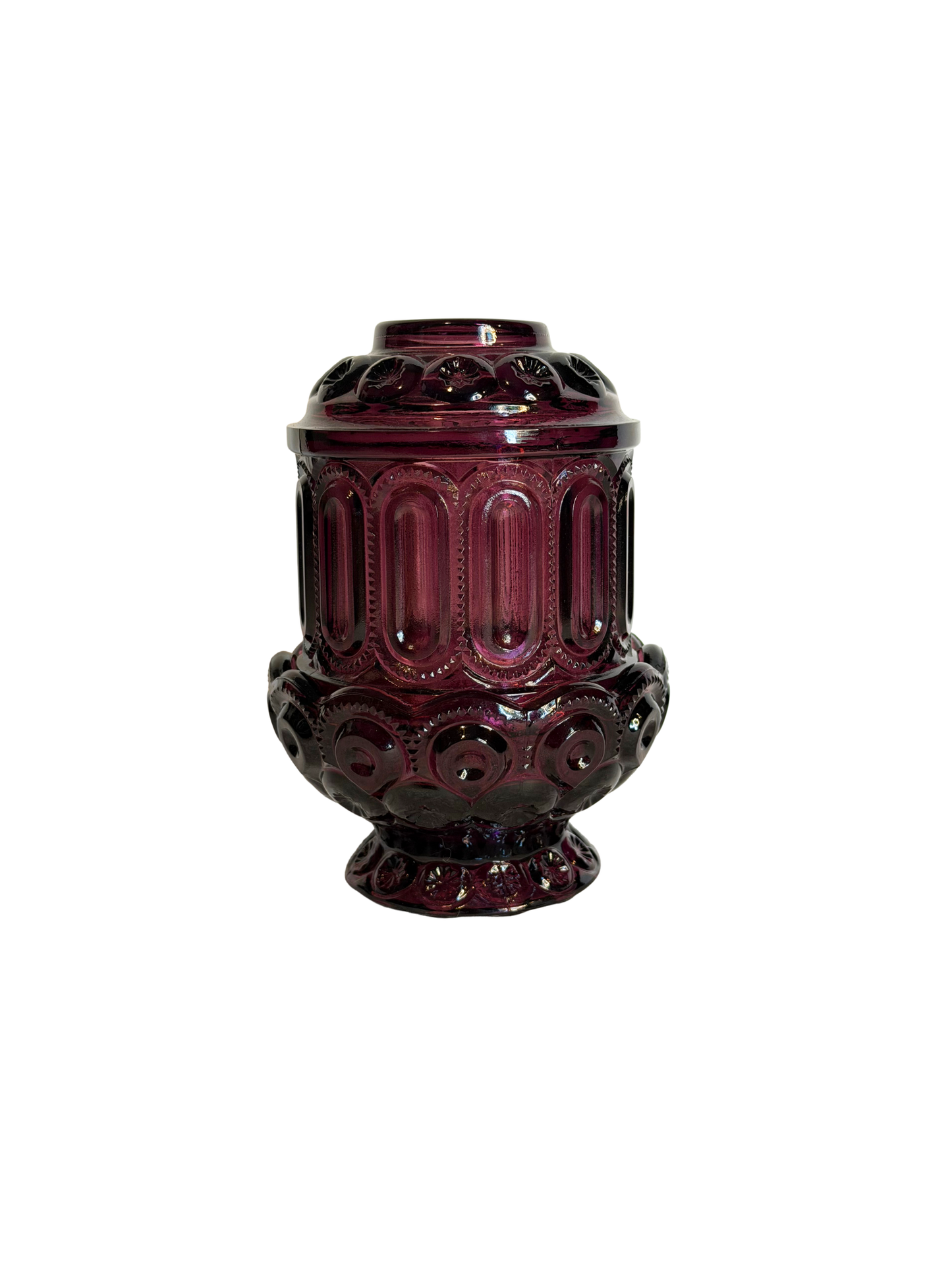 L.E. Smith Amethyst Moon & Star Fairy Lamp
