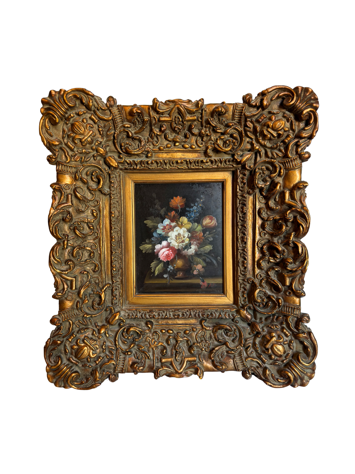Ornate Frame with Floral Painting