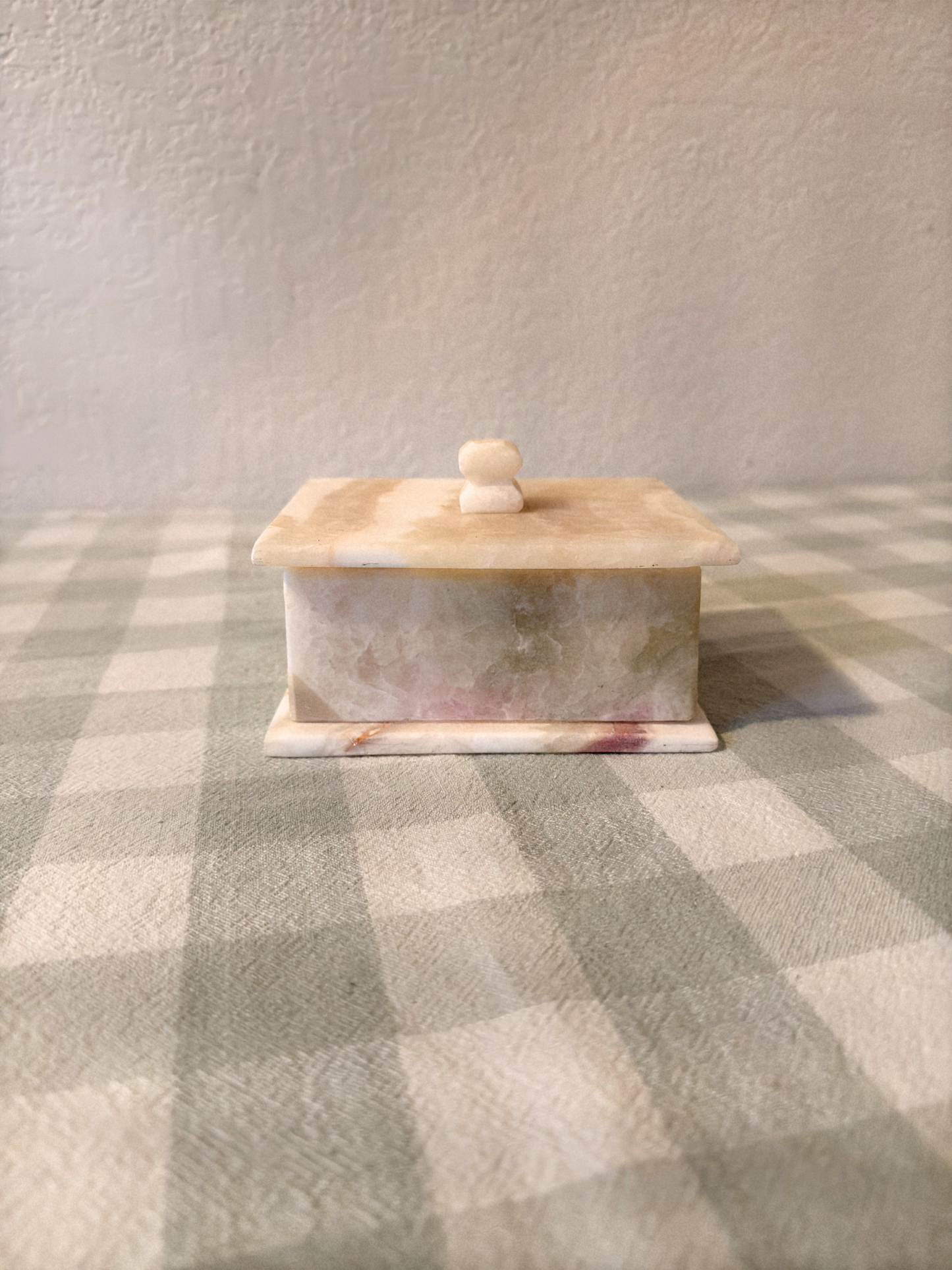 Alabaster/Marble Lidded Trinket Dish