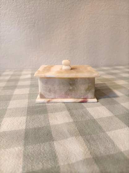 Alabaster/Marble Lidded Trinket Dish