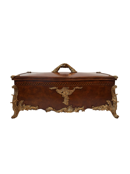 20th Century Burlwood & Brass Box