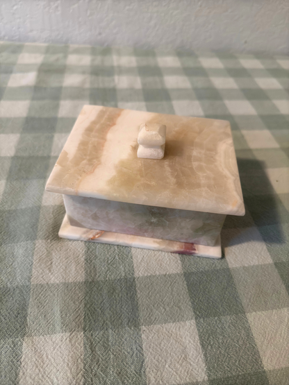 Alabaster/Marble Lidded Trinket Dish