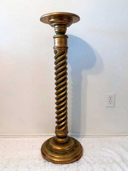Green & Gold Italian Florentine Pedestal