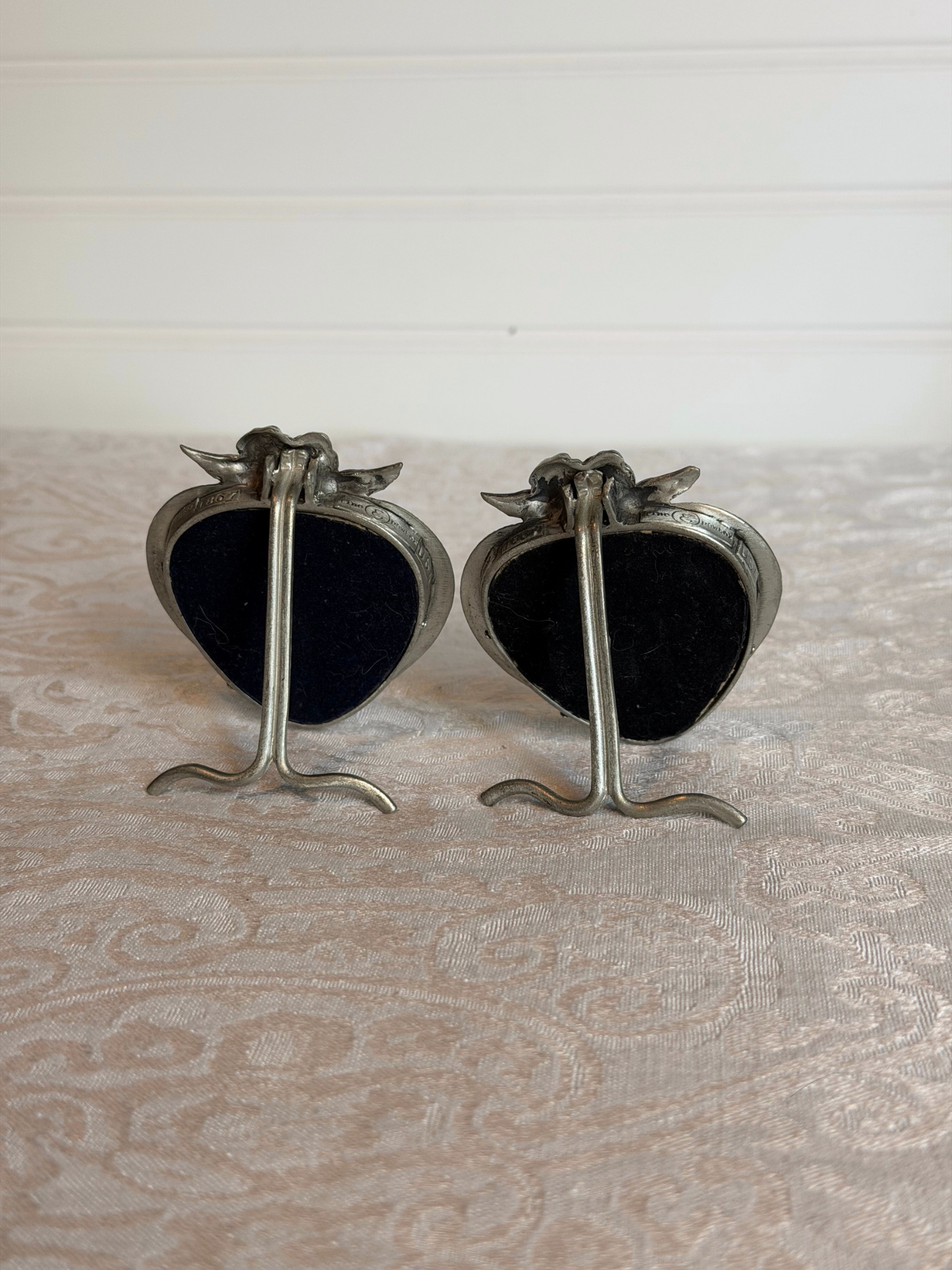 Sterling Pewter Mini Cherub Heart Frames