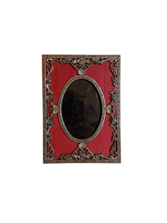 Ornate Silver Metal & Magenta Frame