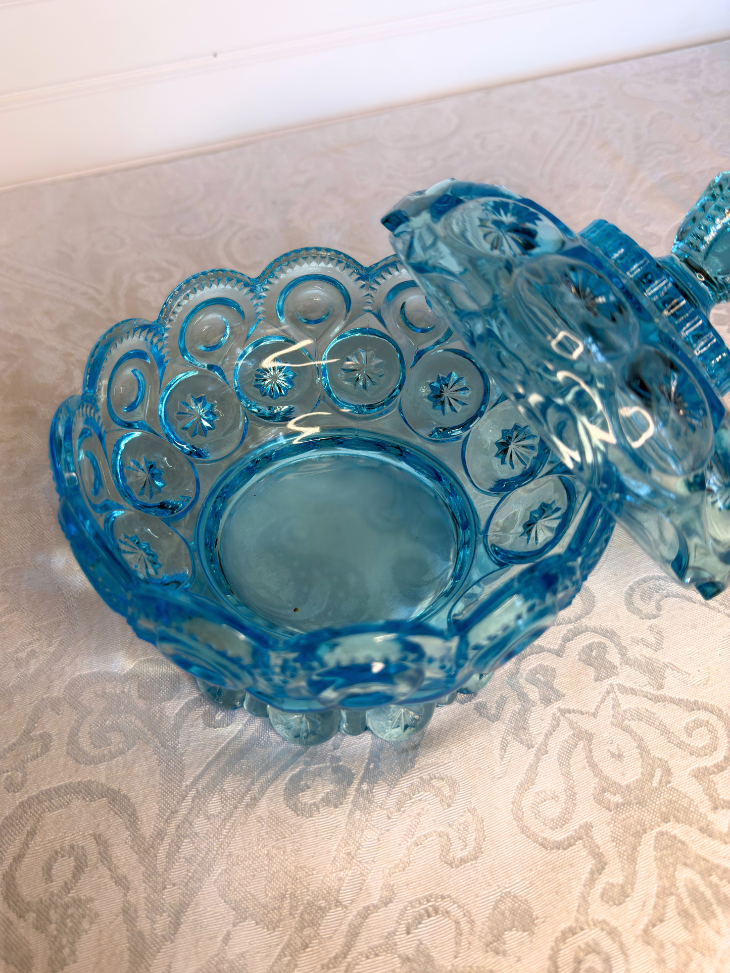 L.E. Smith Moon & Star Lidded Dish