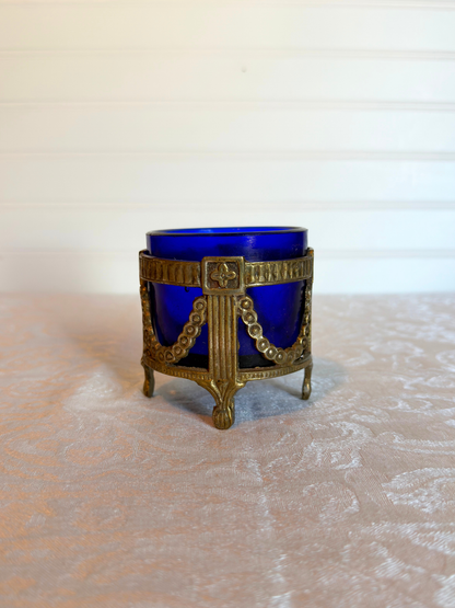 Cobalt Glass Glass Salt Cellar