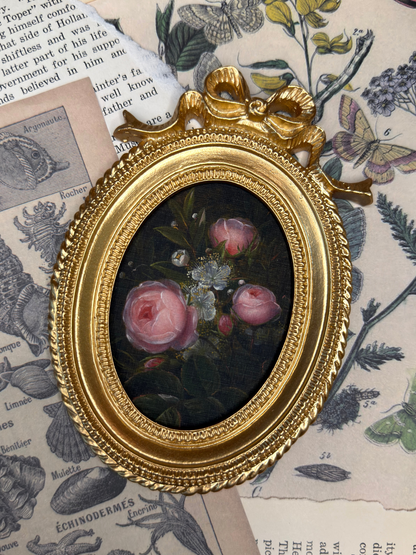 Small White Lilies & Pink Roses #2 Magnet