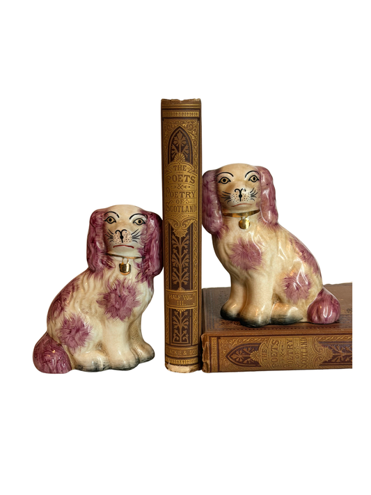 Pair of Pink Staffordshire Dogs