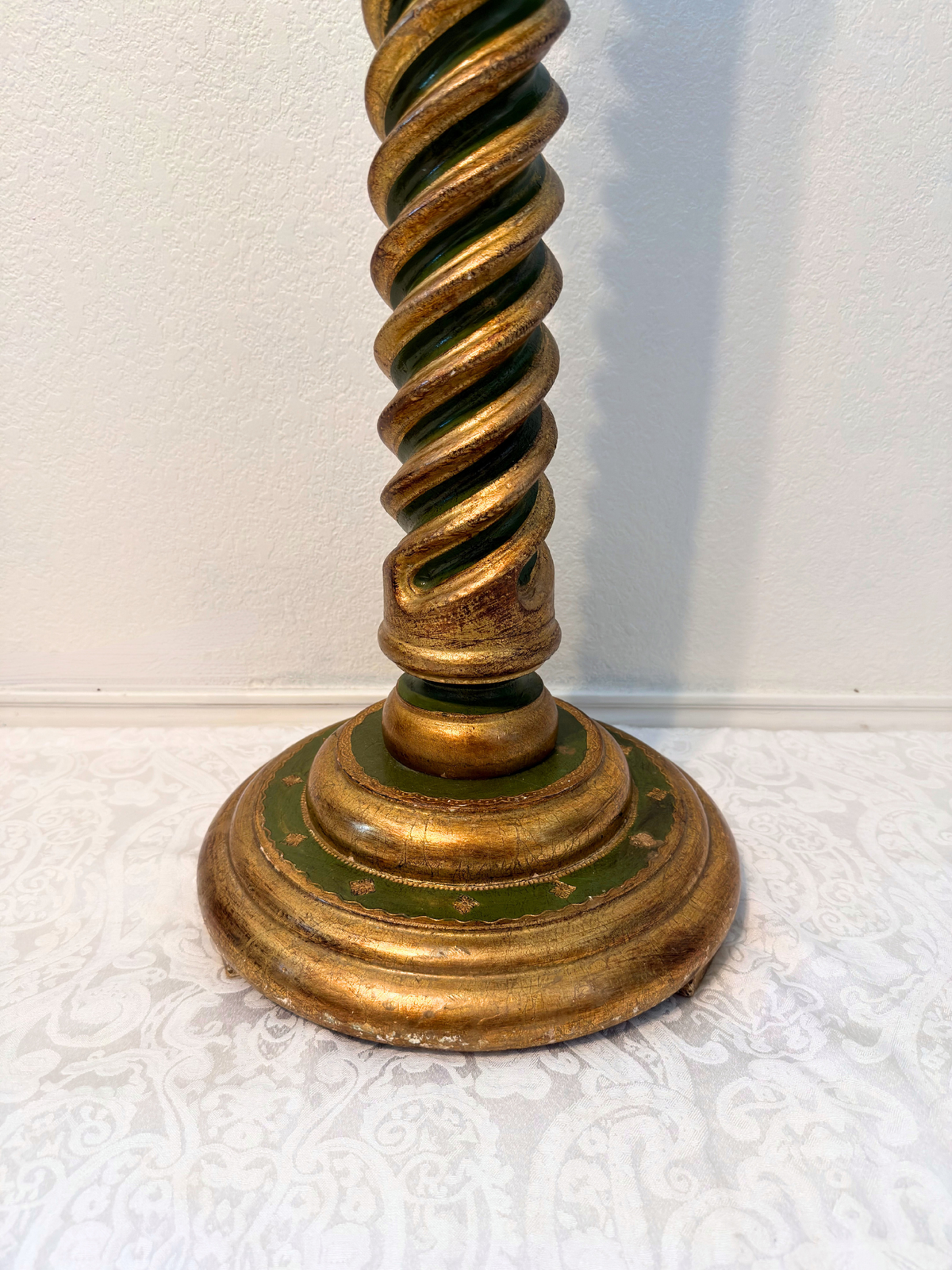 Green & Gold Italian Florentine Pedestal