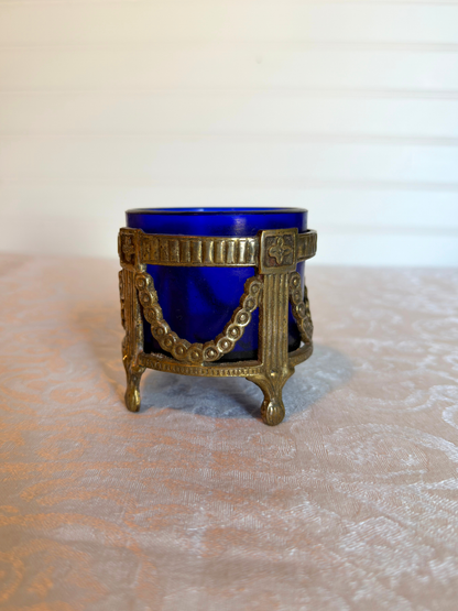 Cobalt Glass Glass Salt Cellar