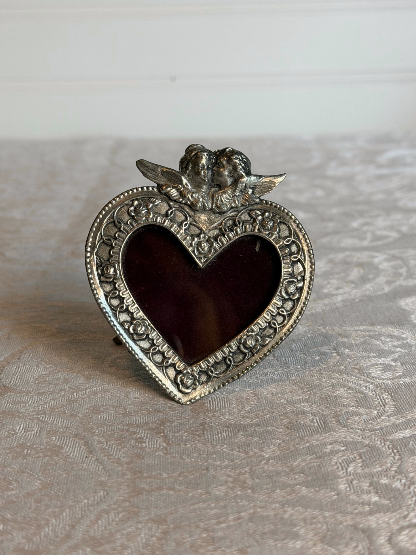 Sterling Pewter Mini Cherub Heart Frames