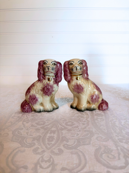 Pair of Pink Staffordshire Dogs