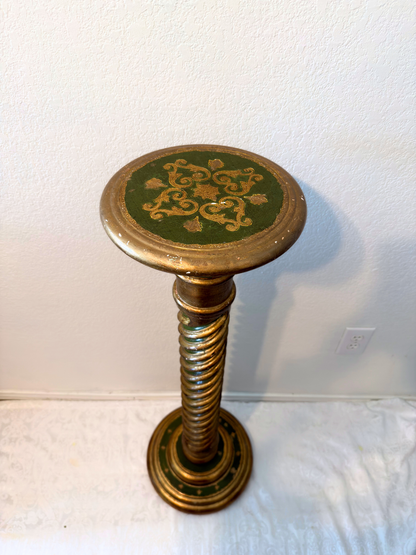 Green & Gold Italian Florentine Pedestal
