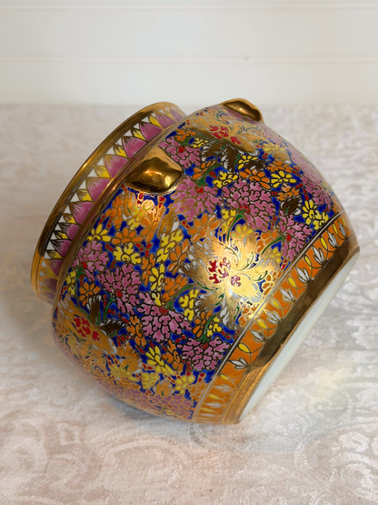 Maitland Smith Hand-Painted Porcelain Jar