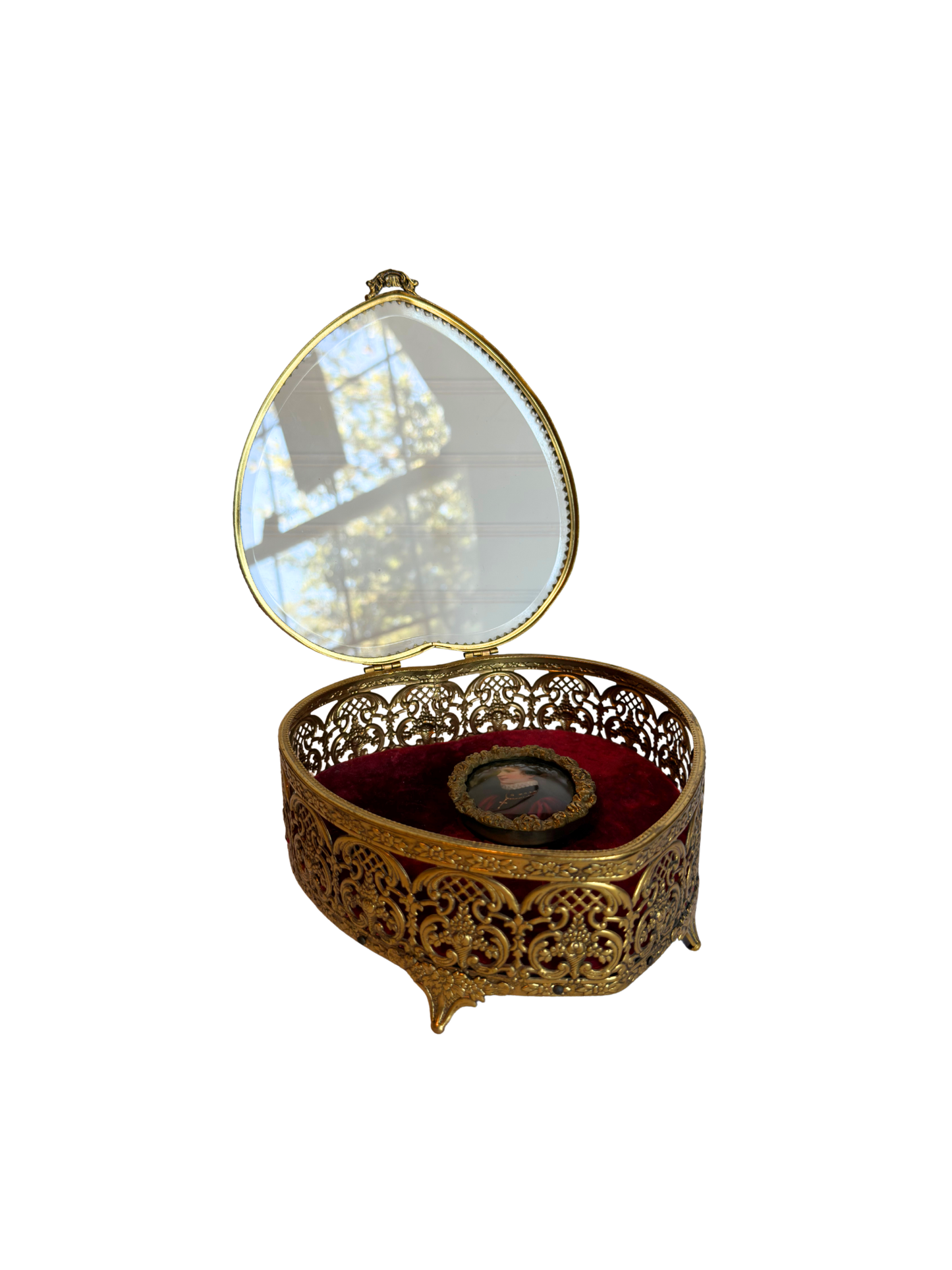 Heart Ormolu Jewelry Casket