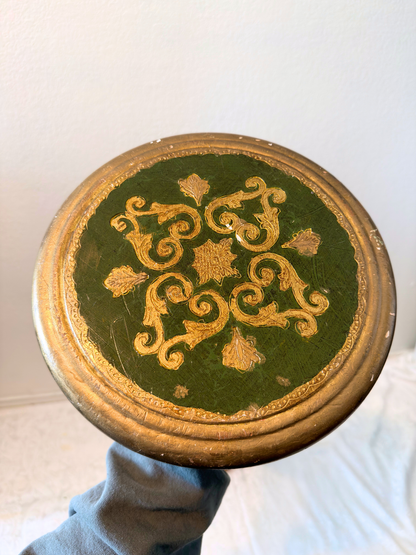 Green & Gold Italian Florentine Pedestal