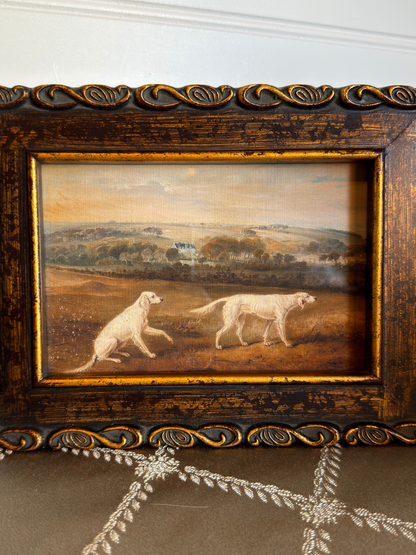 Framed English Setters in a Landscape Print