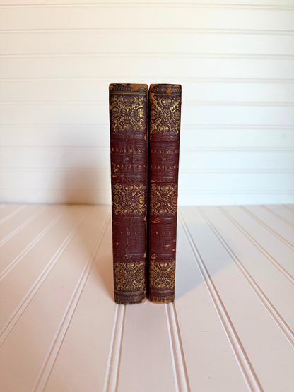 Red Leather Book Set of The Works Of Beaumont & Fletcher