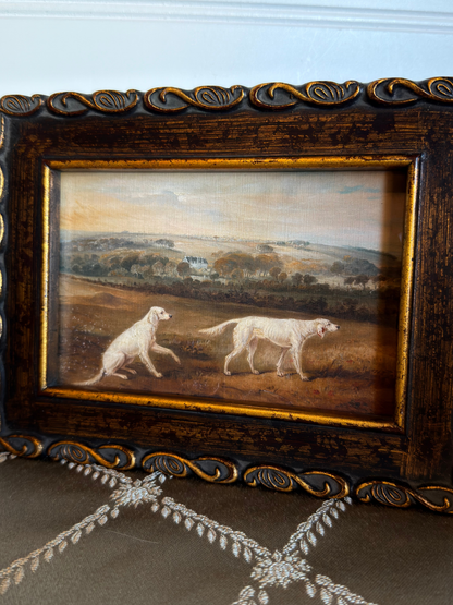 Framed English Setters in a Landscape Print