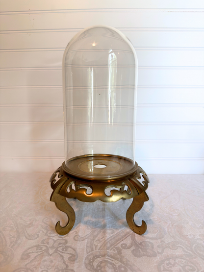 Brass Plant Stand with Cloche