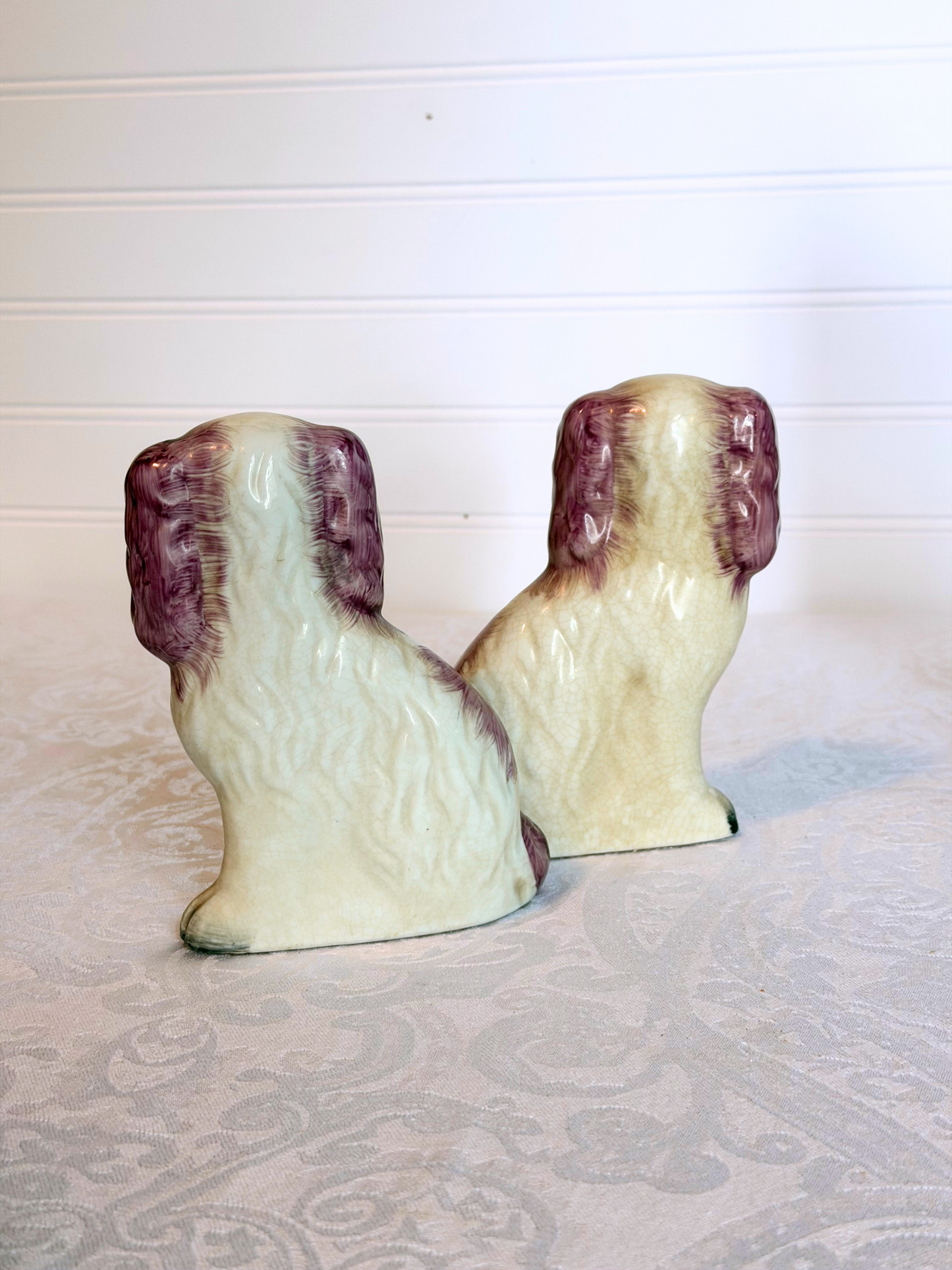 Pair of Pink Staffordshire Dogs