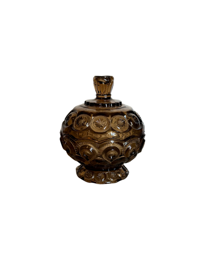 Smoke Brown Moon & Star Lidded Dish