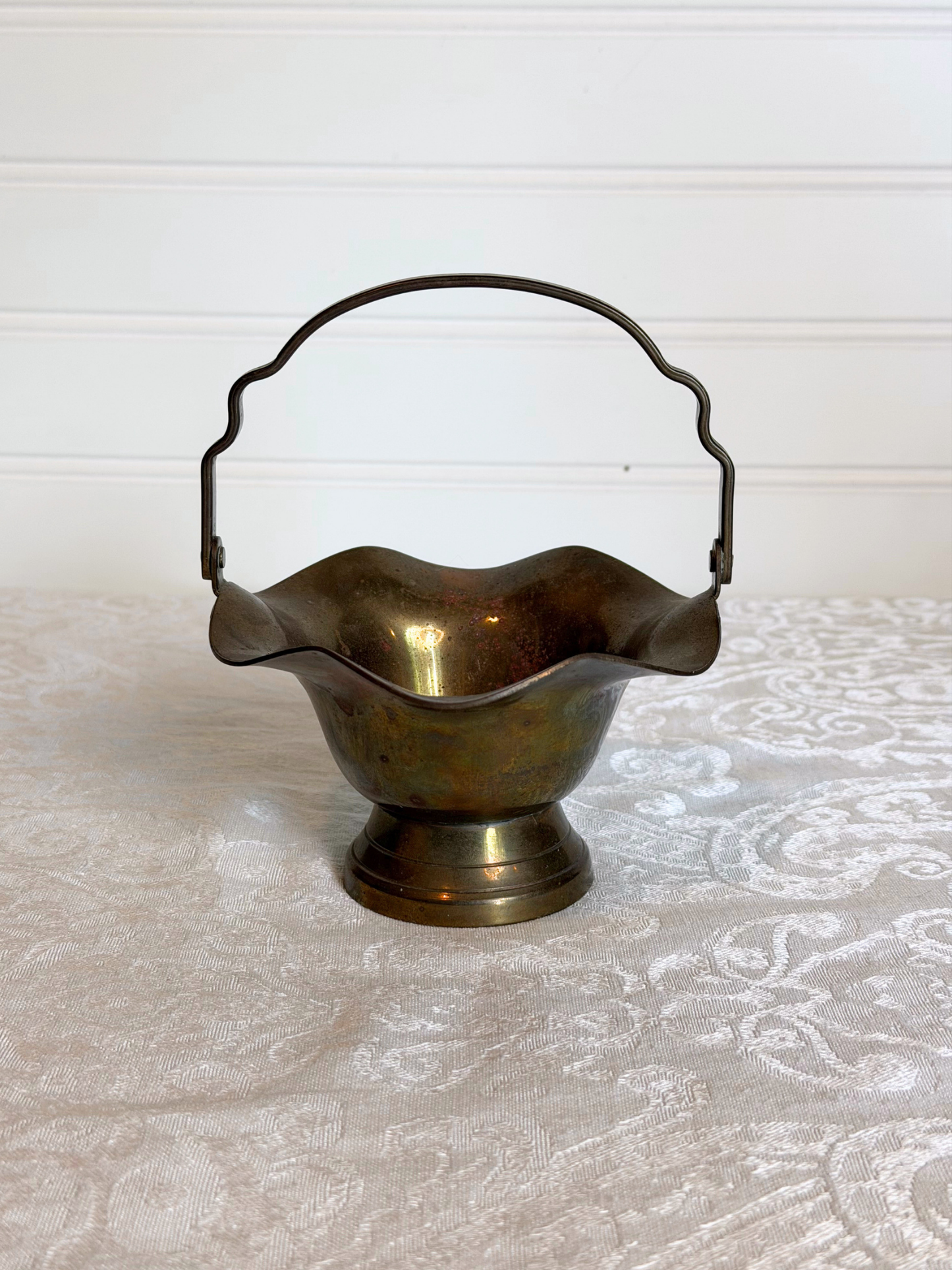 Pair of Brass Basket Bowls