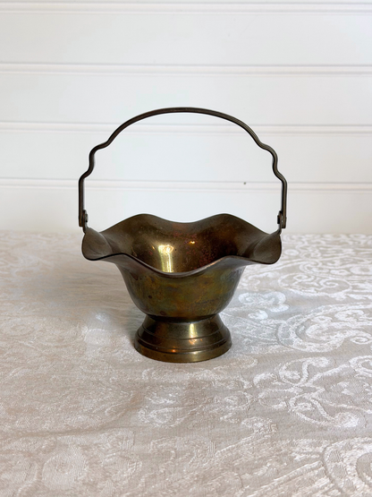 Pair of Brass Basket Bowls