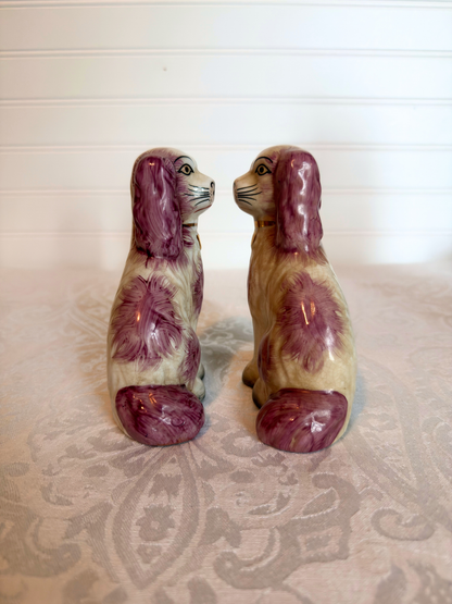 Pair of Pink Staffordshire Dogs