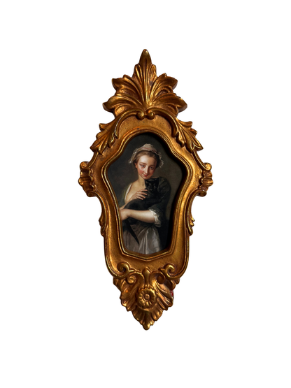 Lady & Cat Framed Giclee Print