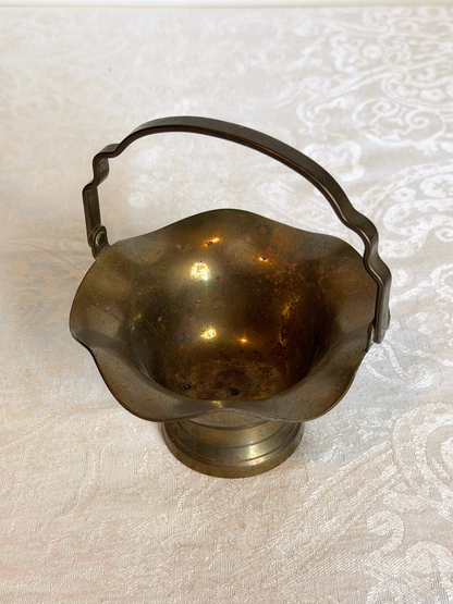 Pair of Brass Basket Bowls