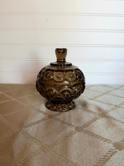 Smoke Brown Moon & Star Lidded Dish