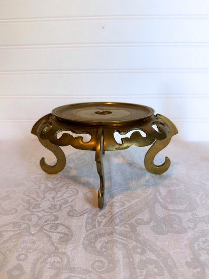 Brass Plant Stand with Cloche